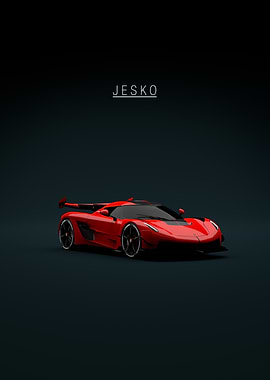 Red Koenigsegg Jesko Car Illustration