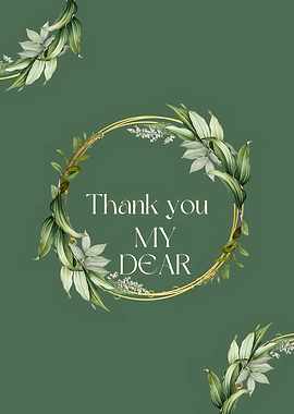 Thank You Floral Greenery Card Design