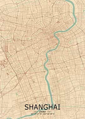 Shanghai Vintage Map