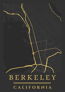Berkeley California Map Art