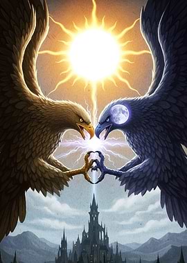Eagles Sun Moon and Castle