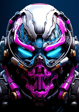 Cyberpunk Mask with Glowing Eyes