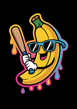 Banana Baseball Cartoon