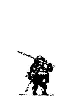 Black and White Warrior Silhouette