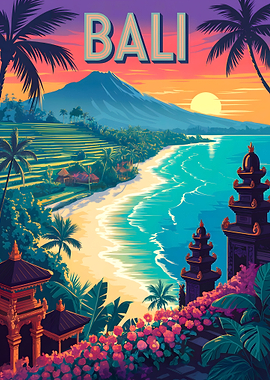 Bali Travel Poster Art