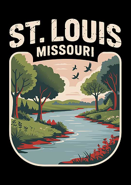 St. Louis Missouri River Landscape Art