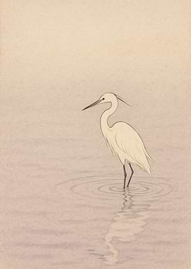 Elegant Heron in Calm Water