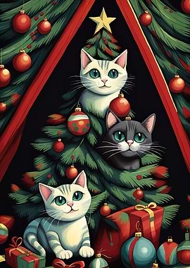 Christmas Cats Tree