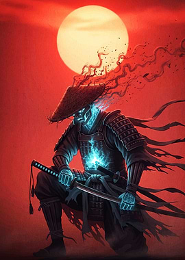 Ghostly Samurai Warrior Katana