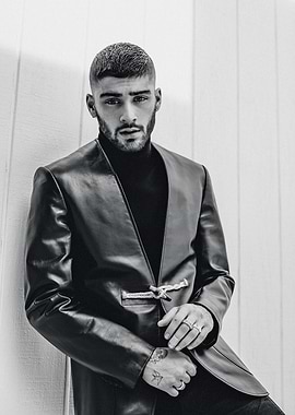Zayn Malik Black and White Portrait