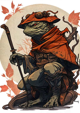 Frog Warrior with Staff