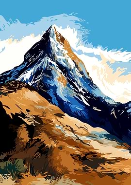 Mountain peak landscape digital art