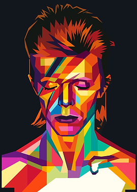 David Bowie Colorful Portrait