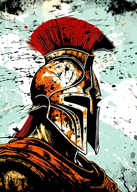 Spartan Warrior Helmet Digital Art