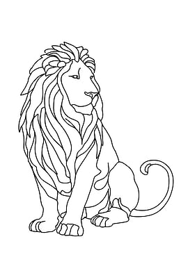 Lion Minimalist Line Art