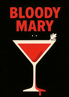 Halloween Bloody Mary Cocktail Minimalist Art