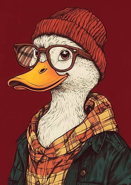 Hipster Duck Portrait