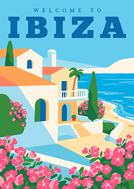 Welcome to Ibiza Travel Poster