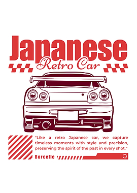 Japanese Retro Car Illustration