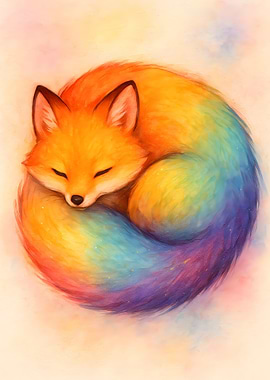 Rainbow Fox Sleeping