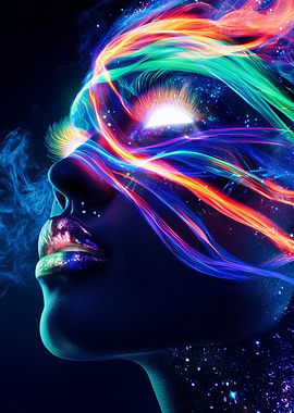 Abstract Woman with Cosmic Energy