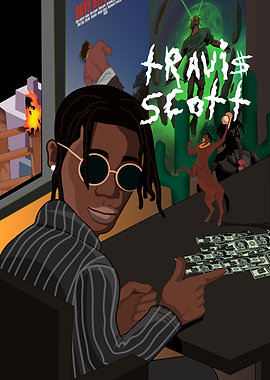 Travis Scott Cartoon Illustration