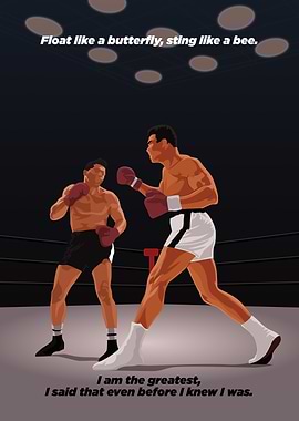 Muhammad Ali Boxing Match Illustration