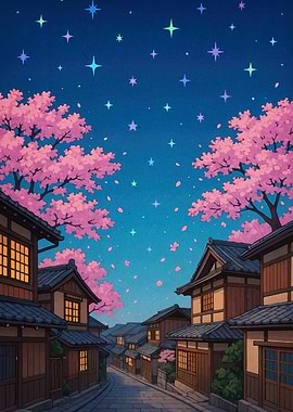 Japanese stree cherry blossoms