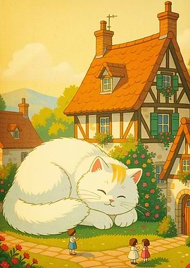 Giant Cat Nap Quaint Village