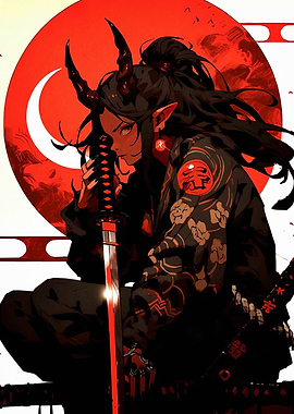 Demon Samurai with Katana