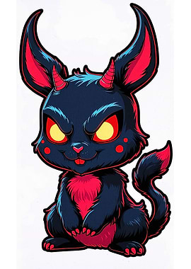 Cartoon Devilish Animal Character Illustration