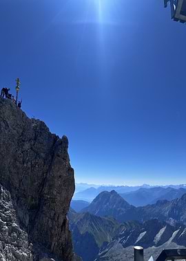Mountain Peak View with Blue Sky