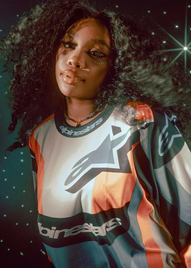 sza in alpinestars racing jersey