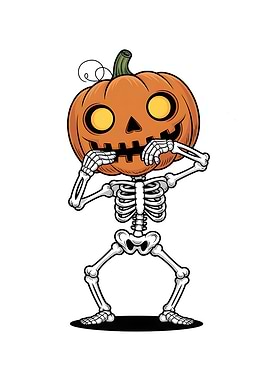 Pumpkin Head Skeleton