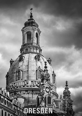 Dresden Frauenkirche Black and White
