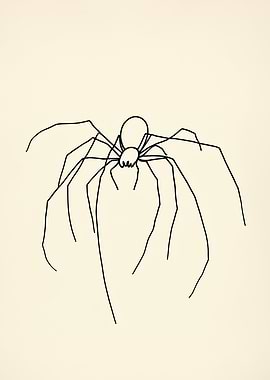 Minimalist Huge Fantasy Spider Line Art