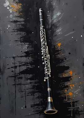 Clarinet on Abstract Dark Background