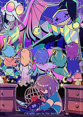 Deltarune characters in a colorful illustration