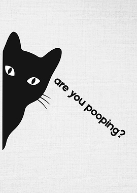 Black Cat 'Are You Pooping?' Humor