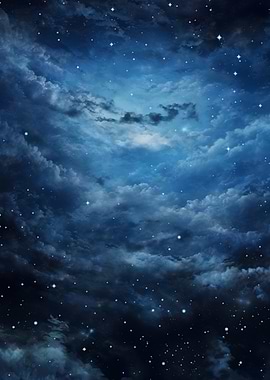 Starry Night Sky Clouds