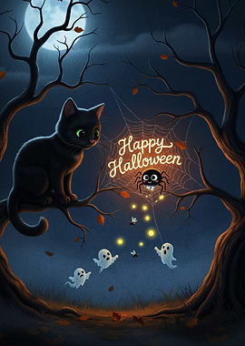 Happy Halloween Night Scene