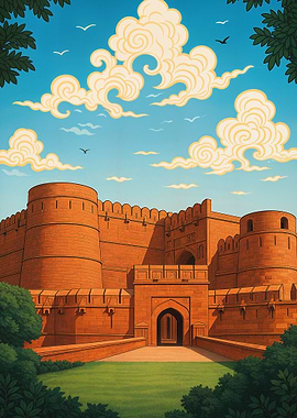 Red Fort Agra by Day