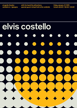 Elvis Costello Concert Poster, 1979