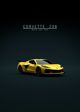 Yellow Corvette Z06 with Z07 Package