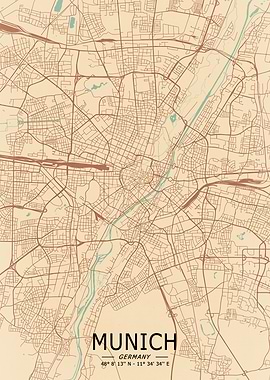 Munich Vintage Map