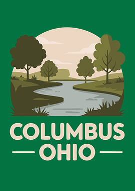 Columbus Ohio Landscape Illustration