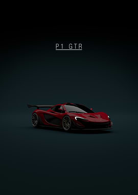 Red McLaren P1 GTR on Dark Background