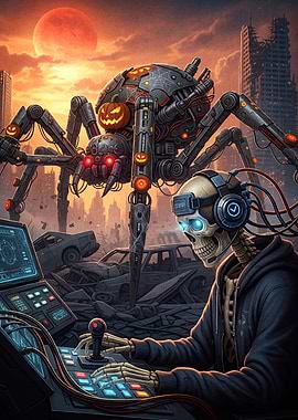 Halloween Cyberpunk Spider