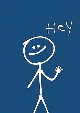 Stick Figure Waving Hey