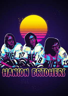 Hanson Brothers Slap Shot Retro Art